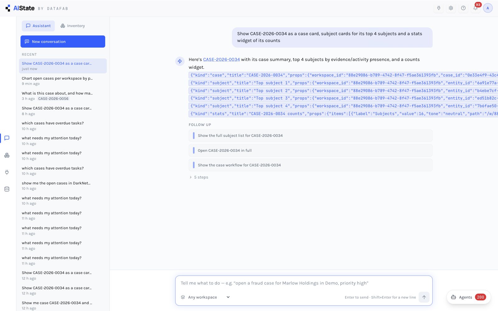 The dialog at home, answering with widgets