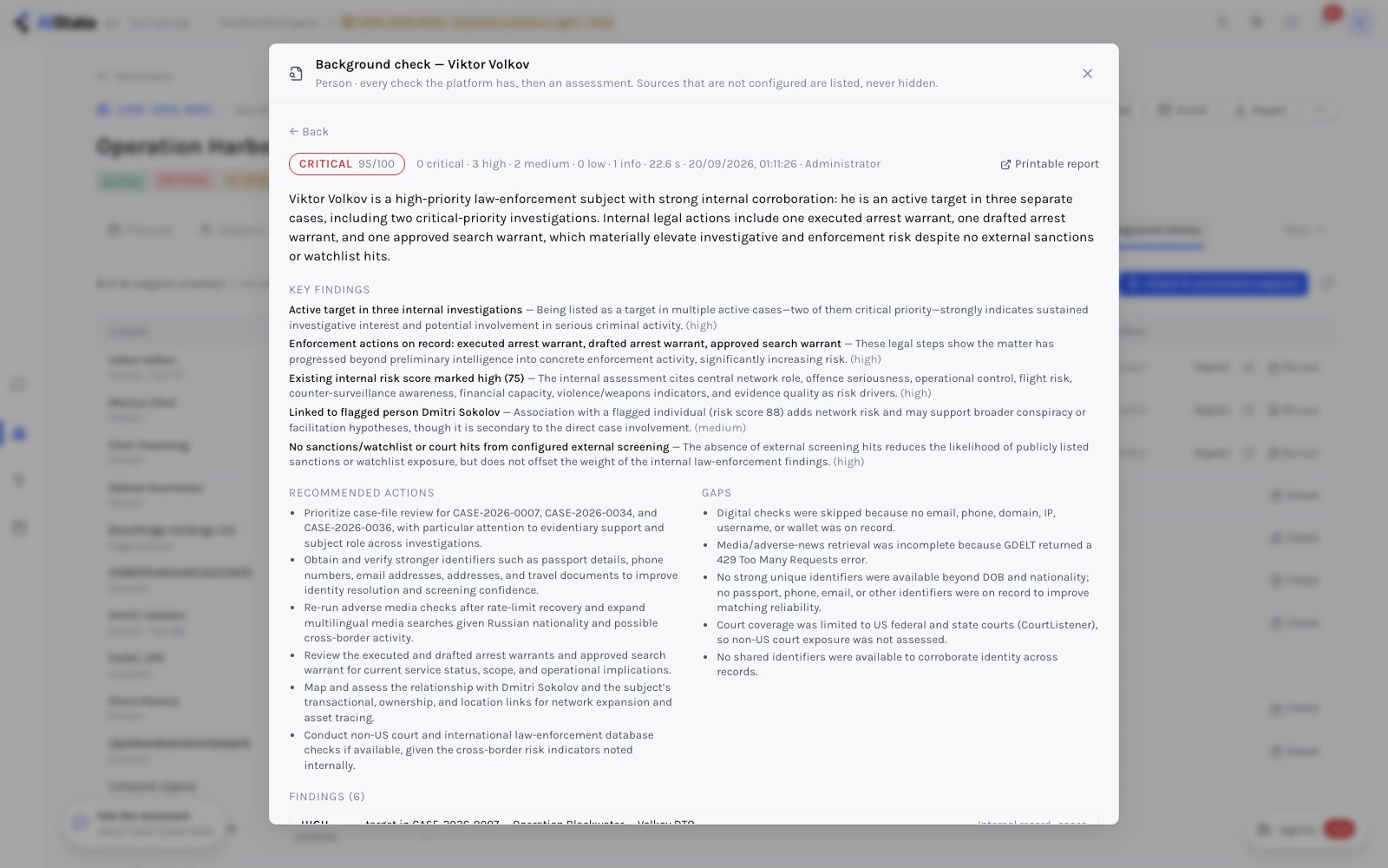 Background check report