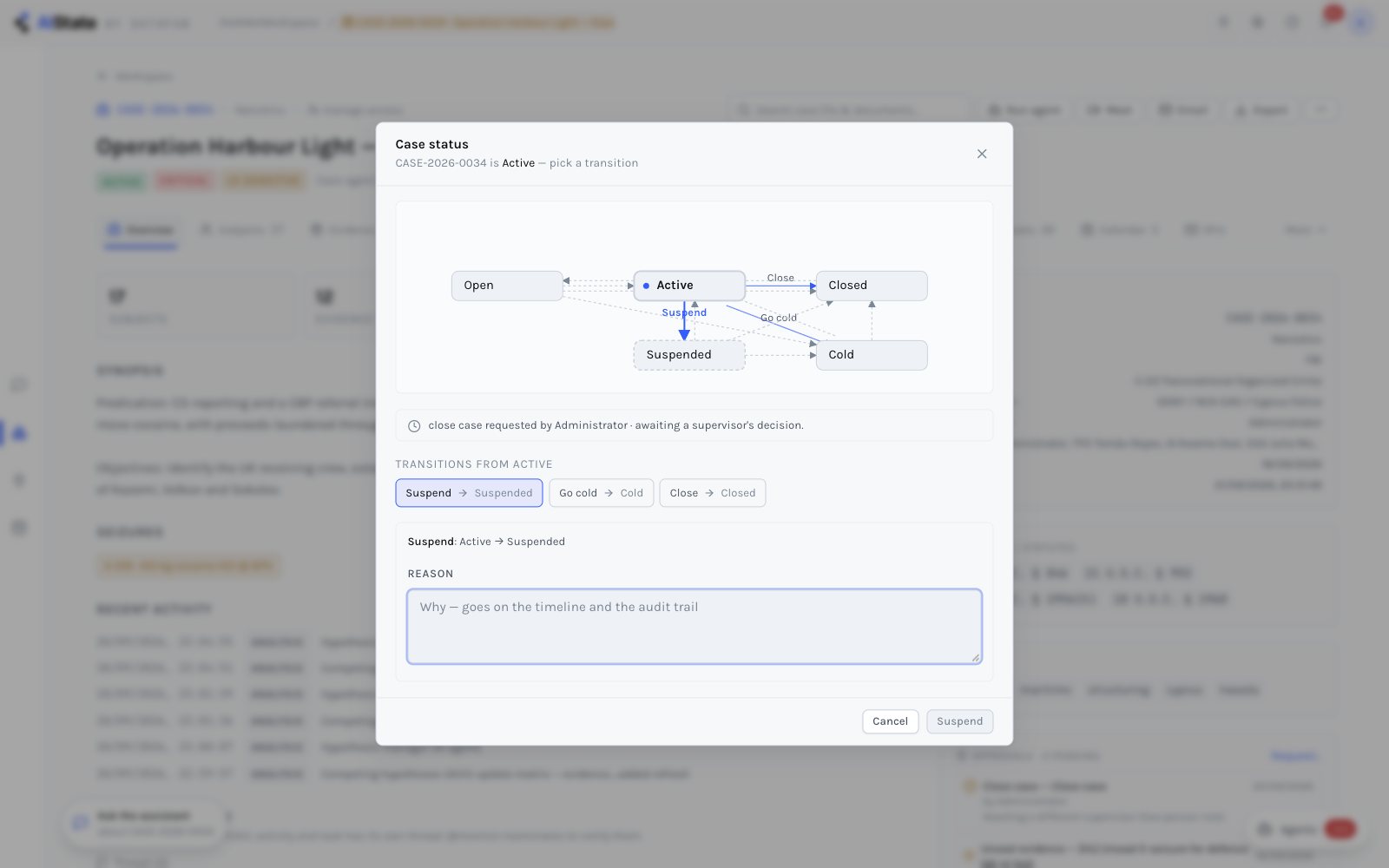 Status workflow