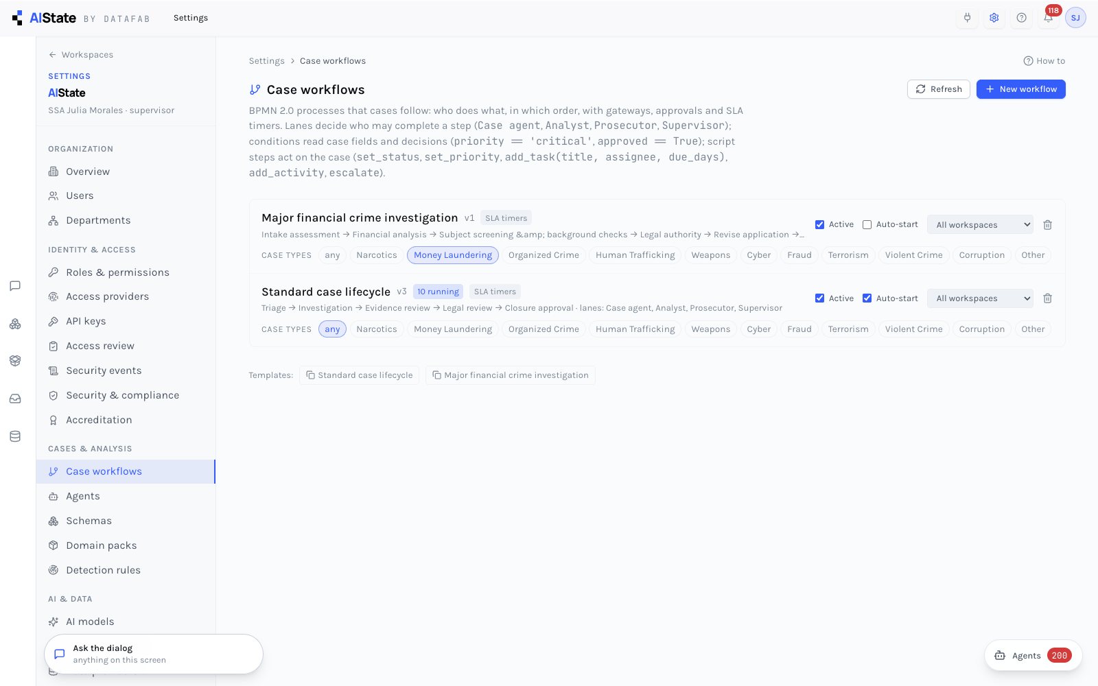 Case workflows